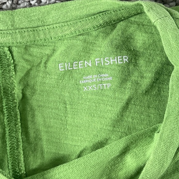 Eileen Fisher Shirt Womens‎ Petite XXS Green Organic Cotton Slub Crewneck Tee - Picture 2 of 11